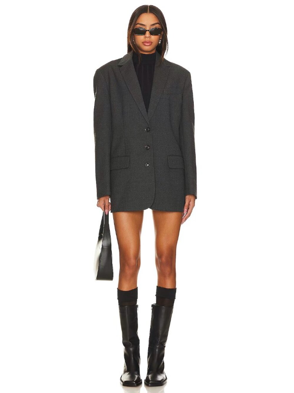 MARISSA WEBB Cohen Leni Wool Blend Oversied Boyfriend Blazer Dress, Size M